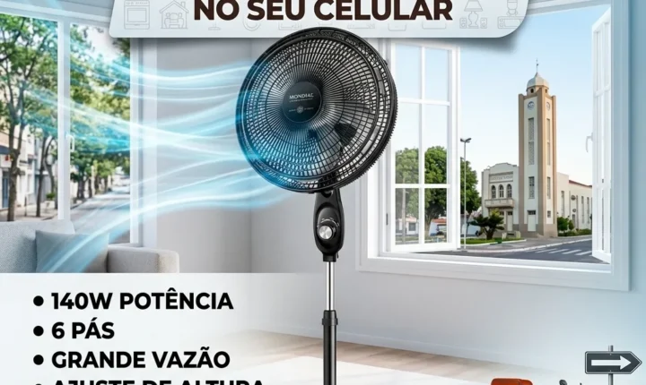 Ventilador de Coluna Mondial Super Power 40 cm – Modelo VSP-40C