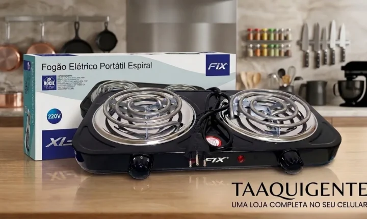 ​FOGÃO ELÉTRICO PORTÁTIL ESPIRAL 2 BOCAS FIX (220V)
