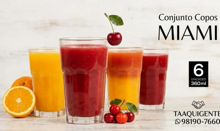 Jogo de Copos de Vidro Miami Havan Casa 360ml – Caixa com 6 Unidades