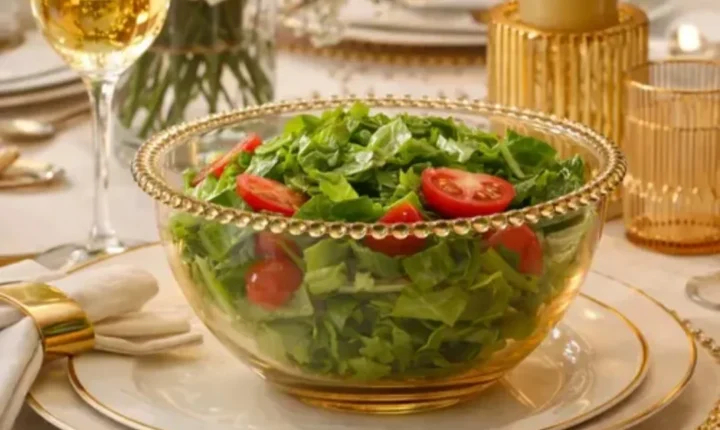 Saladeira Redonda de Vidro Âmbar de 24cm Pasabahçe